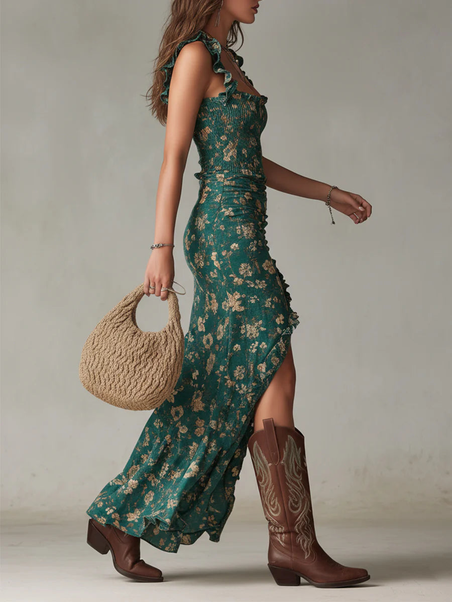 Veronica | Bohemian Printed Maxi Dress