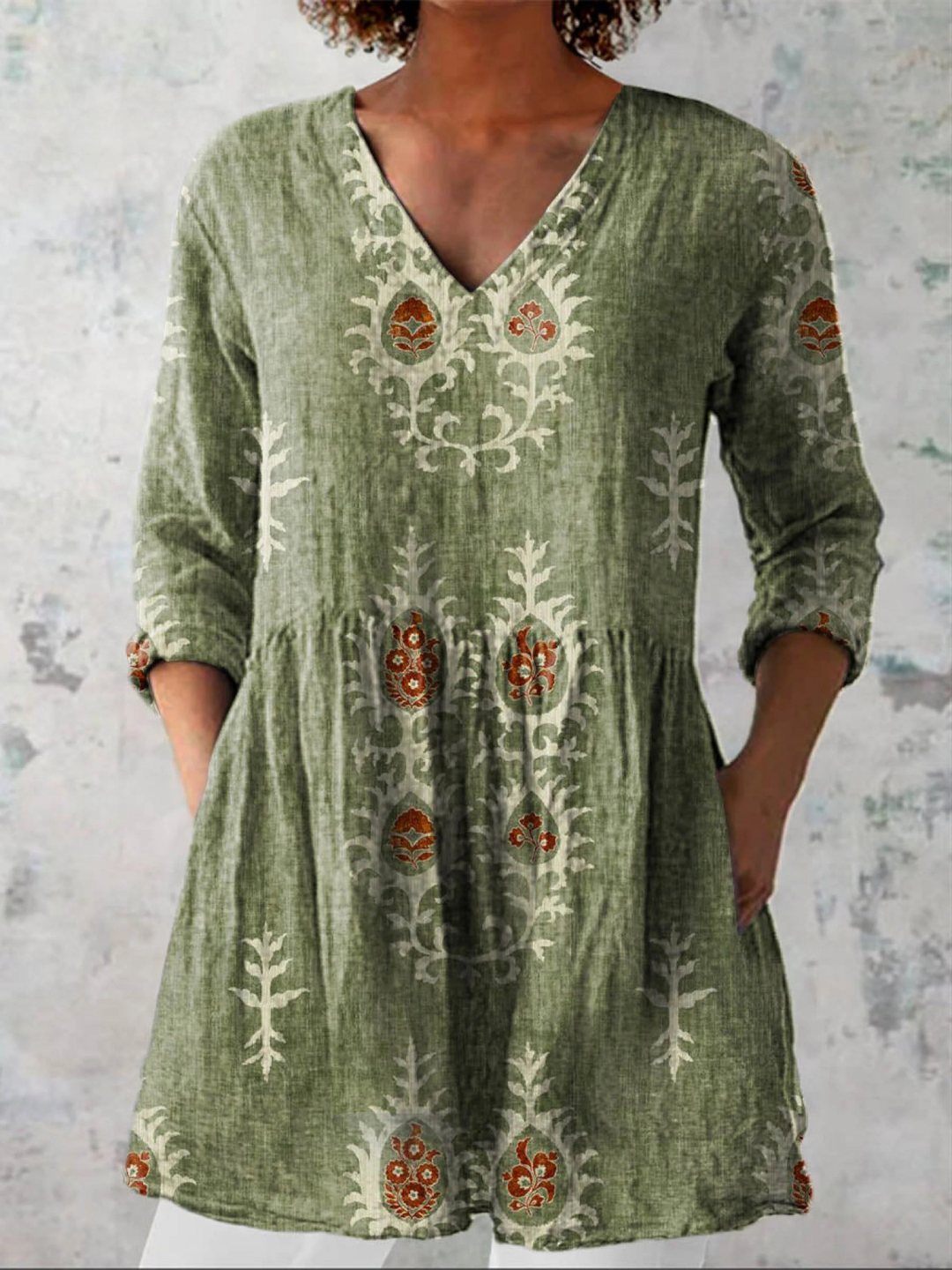 Ava | V-Neck Longline Blouse