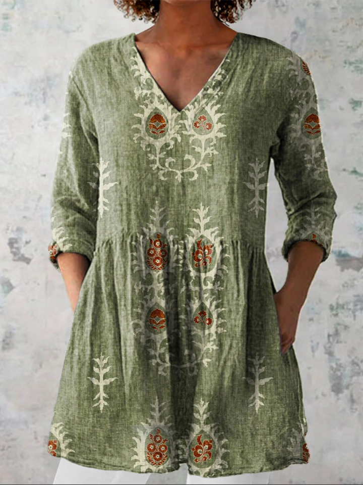 Ava | V-Neck Longline Blouse