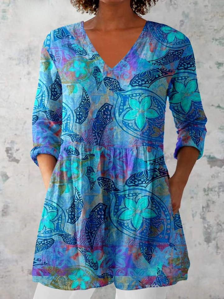 Selene | V-Neck Longline Blouse