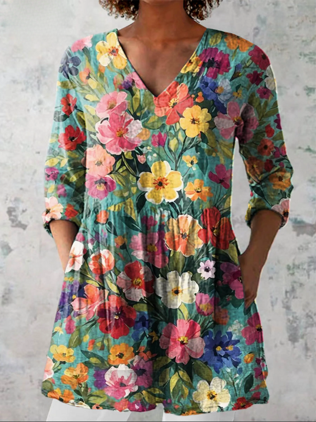 Lena | V-Neck Longline Blouse