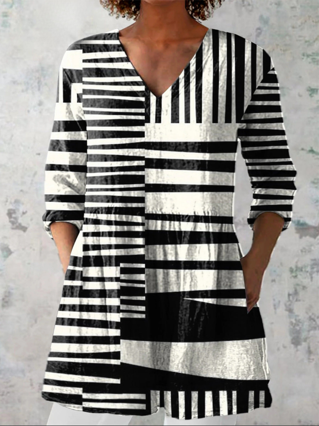 Ava | V-Neck Longline Blouse