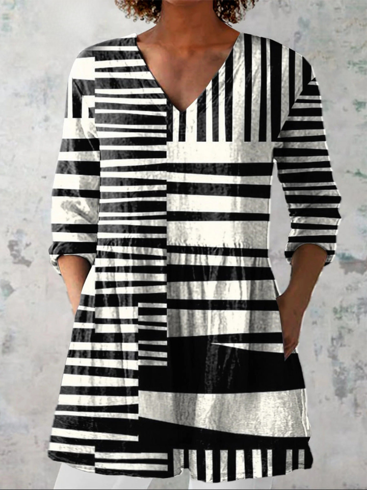 Ava | V-Neck Longline Blouse