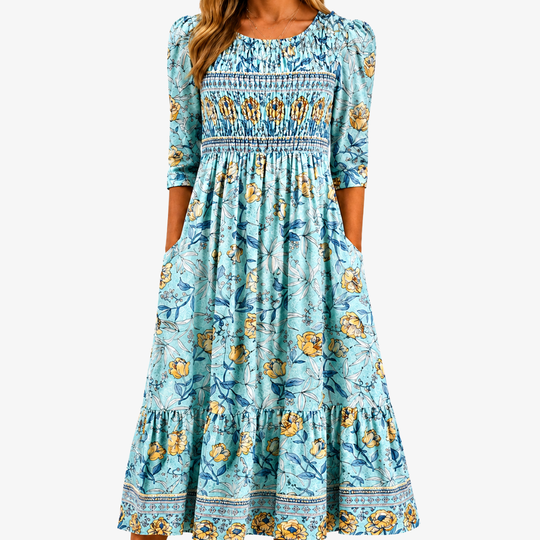Amanda | Meadow Floral Midi Dress