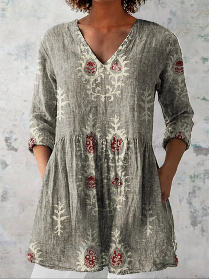 Esme | V-Neck Longline Blouse