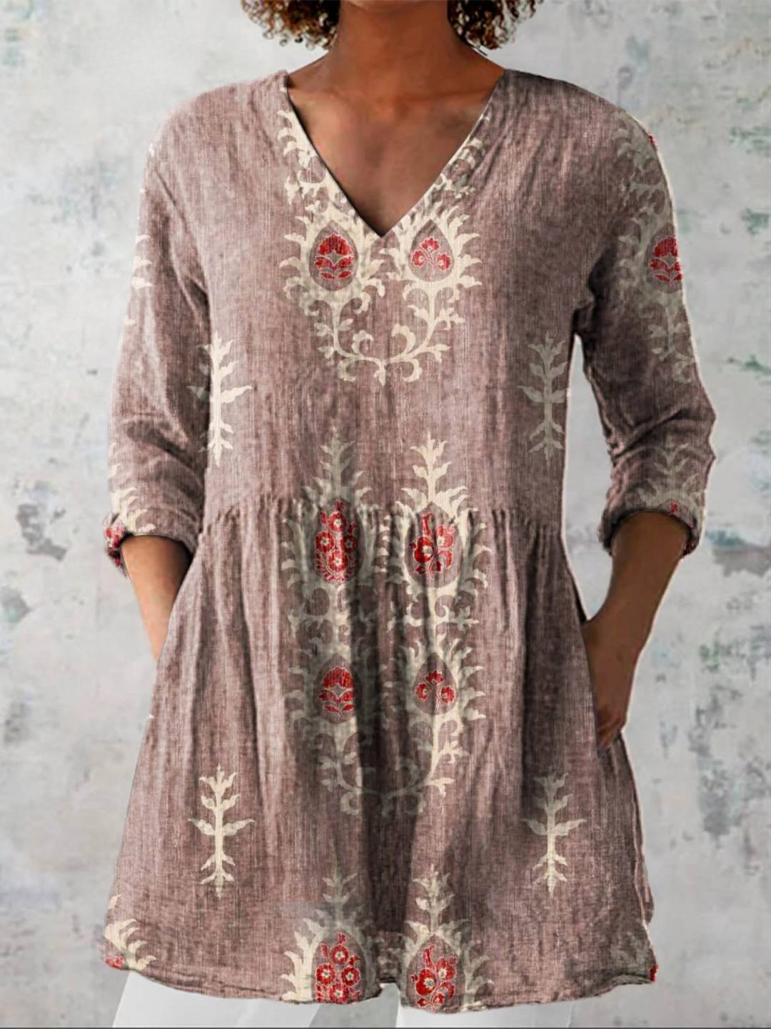 Esme | V-Neck Longline Blouse