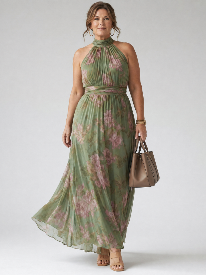 Pearl | Gathered Halter Midi Dress