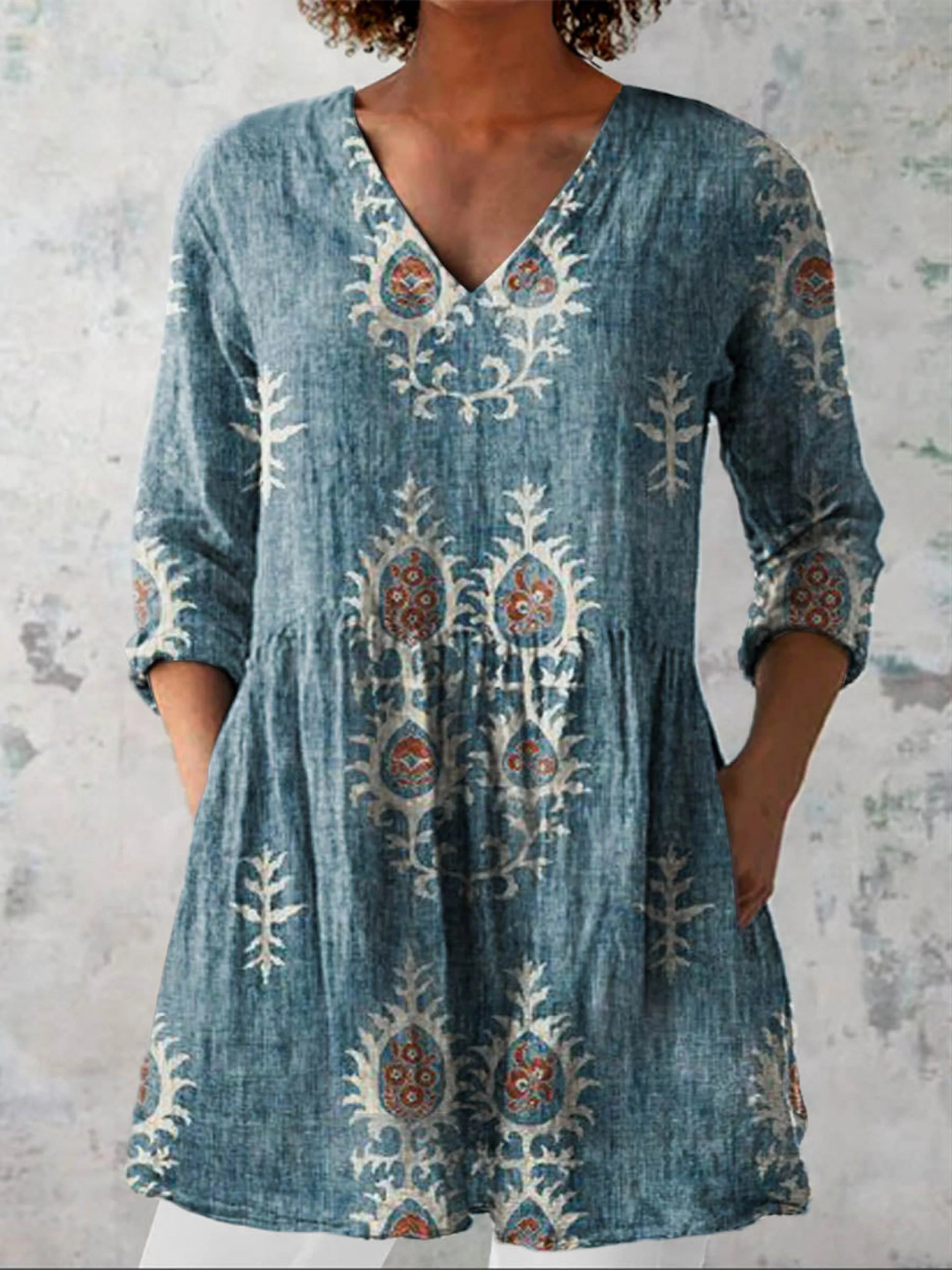 Esme | V-Neck Longline Blouse