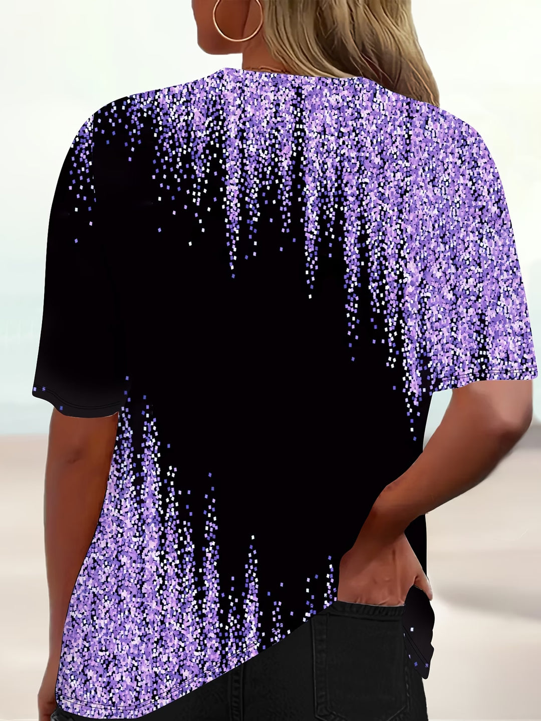 Pauline | Star Print Sheer Sleeve Tunic