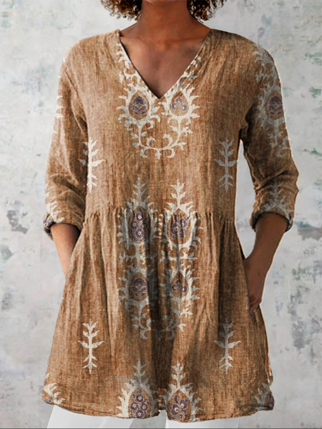 Esme | V-Neck Longline Blouse