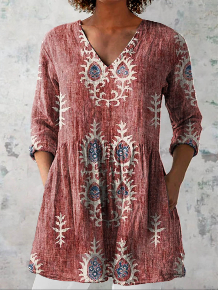 Esme | V-Neck Longline Blouse