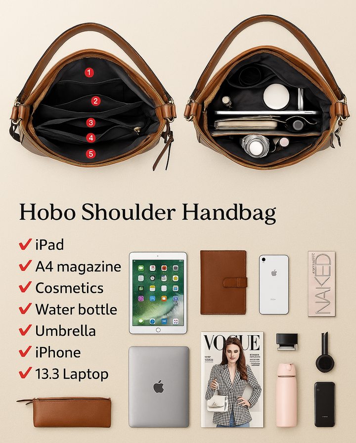 Annette | Leather Anti-Theft Hobo Bag