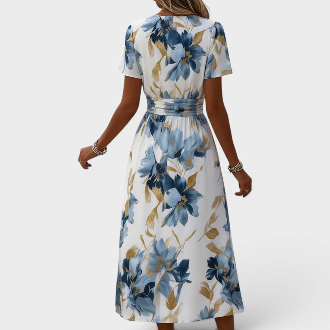 Celeste | Floral Wrap Waist Midi Dress