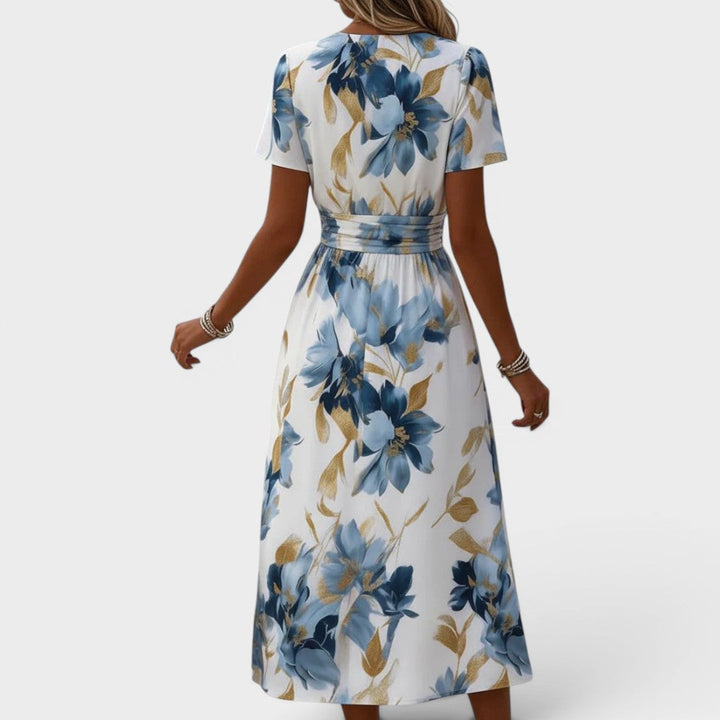 Celeste | Floral Wrap Waist Midi Dress