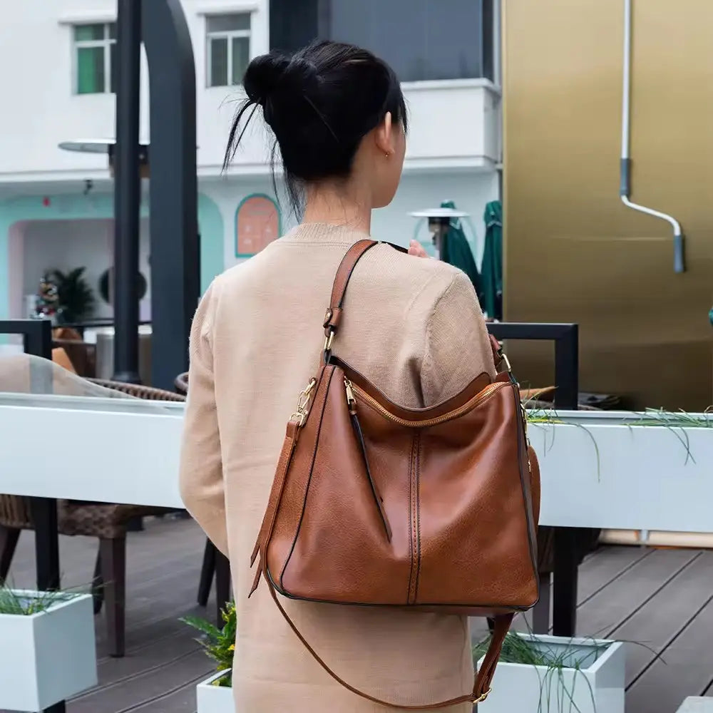 Annette | Leather Anti-Theft Hobo Bag