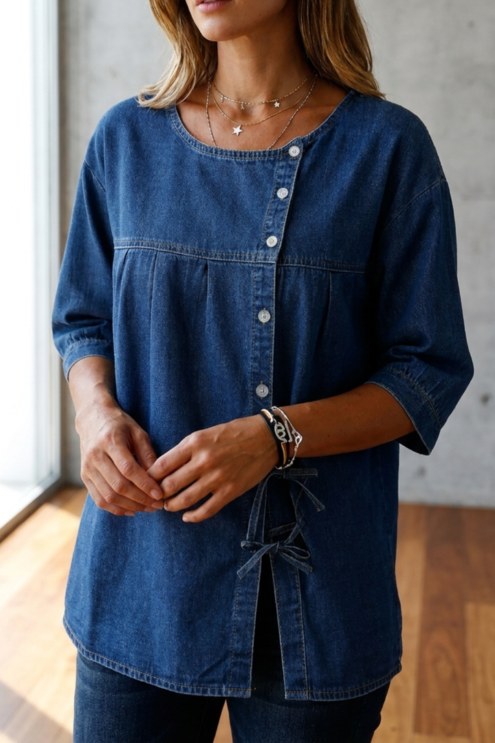 Natasha | Relaxed Fit Vintage Denim Blouse