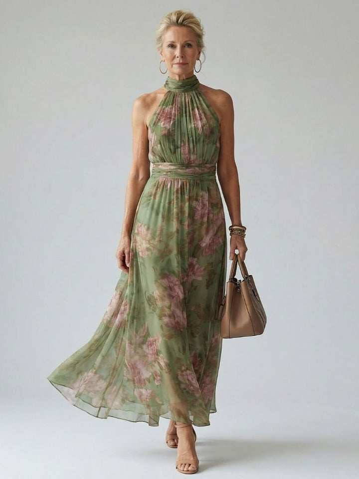 Pearl | Gathered Halter Midi Dress