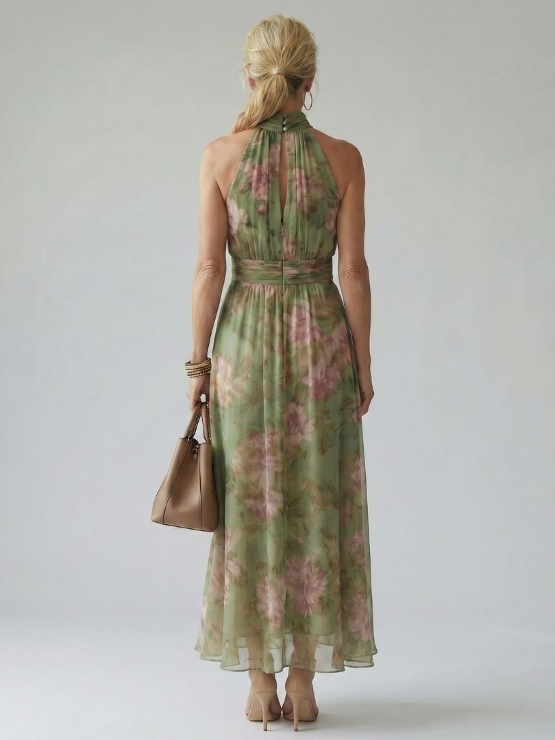Pearl | Gathered Halter Midi Dress