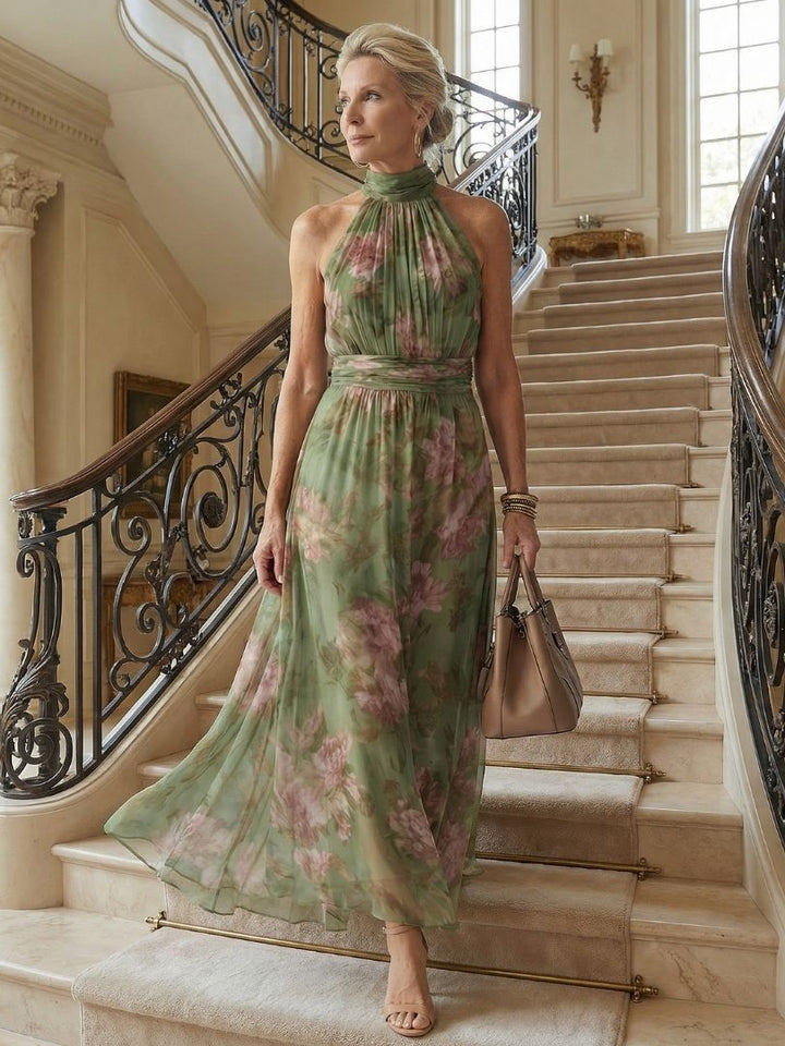 Pearl | Gathered Halter Midi Dress