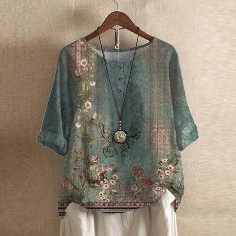 Nicola | Vintage Floral Print Blouse