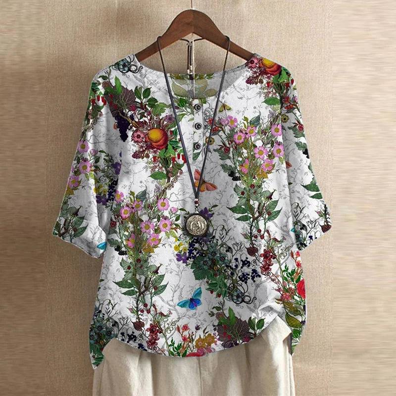 Nicola | Vintage Floral Print Blouse
