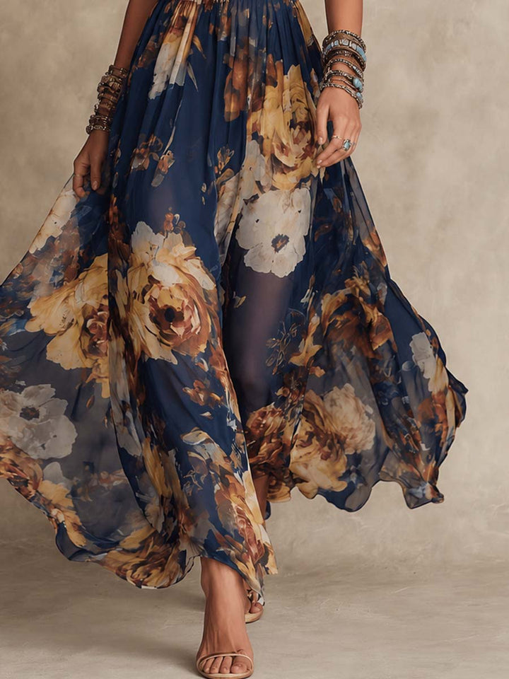 Eliza | Strappy Chiffon Maxi Dress