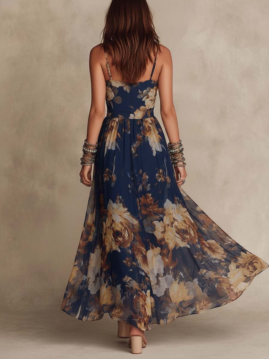 Eliza | Strappy Chiffon Maxi Dress