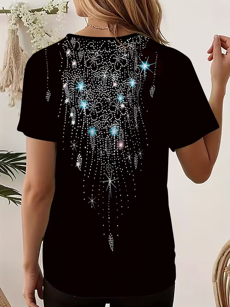 Pauline | Star Print Sheer Sleeve Tunic