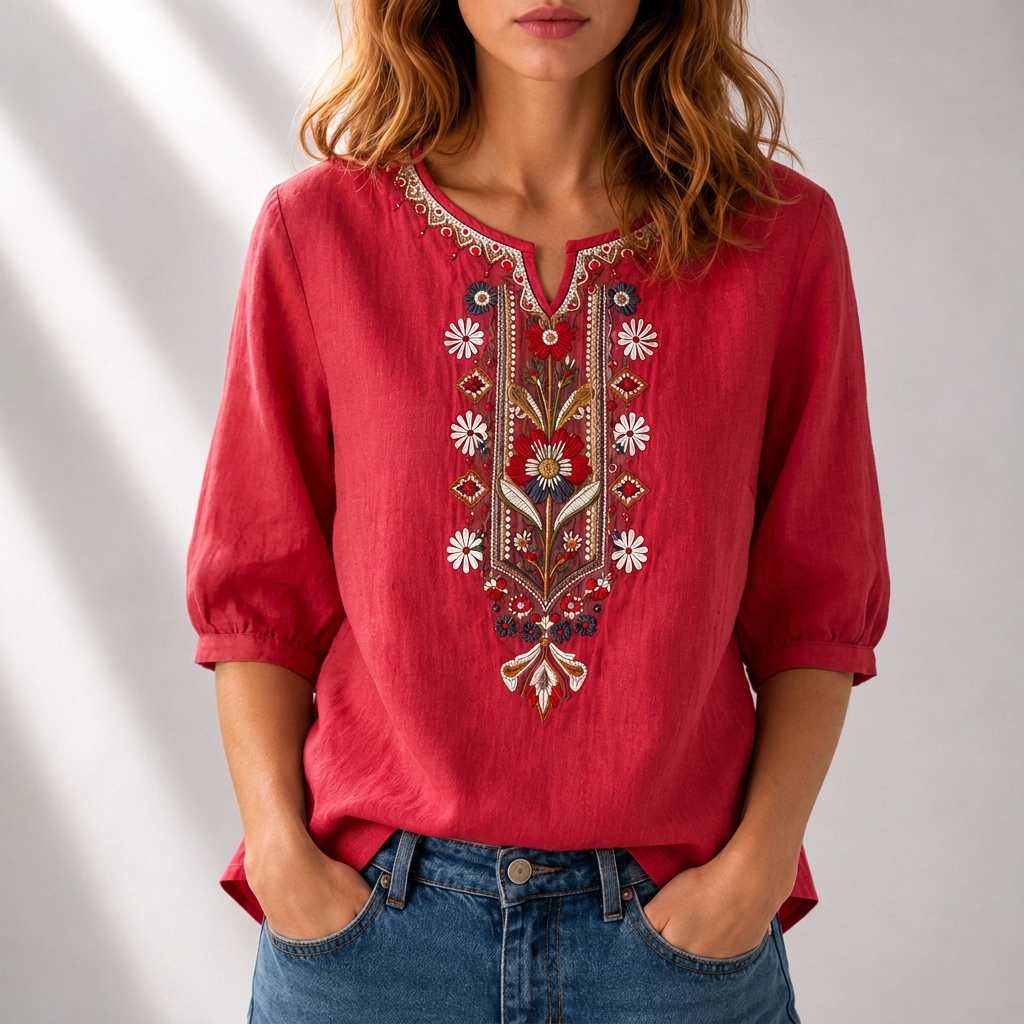 Carolyn | Floral Embroidered Blouse