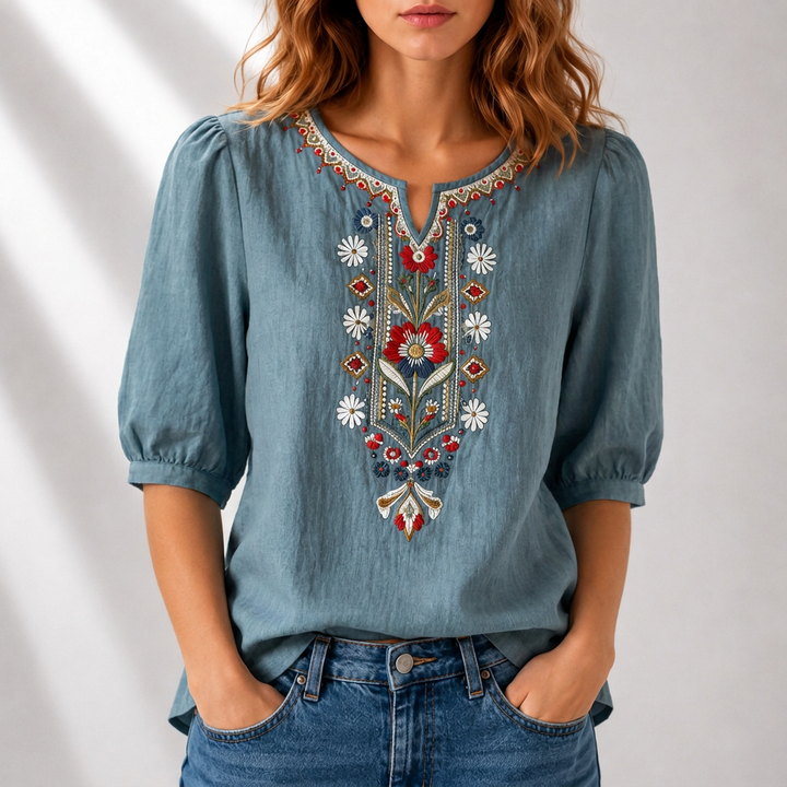 Carolyn | Floral Embroidered Blouse