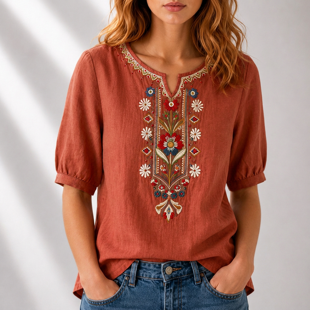 Carolyn | Floral Embroidered Blouse