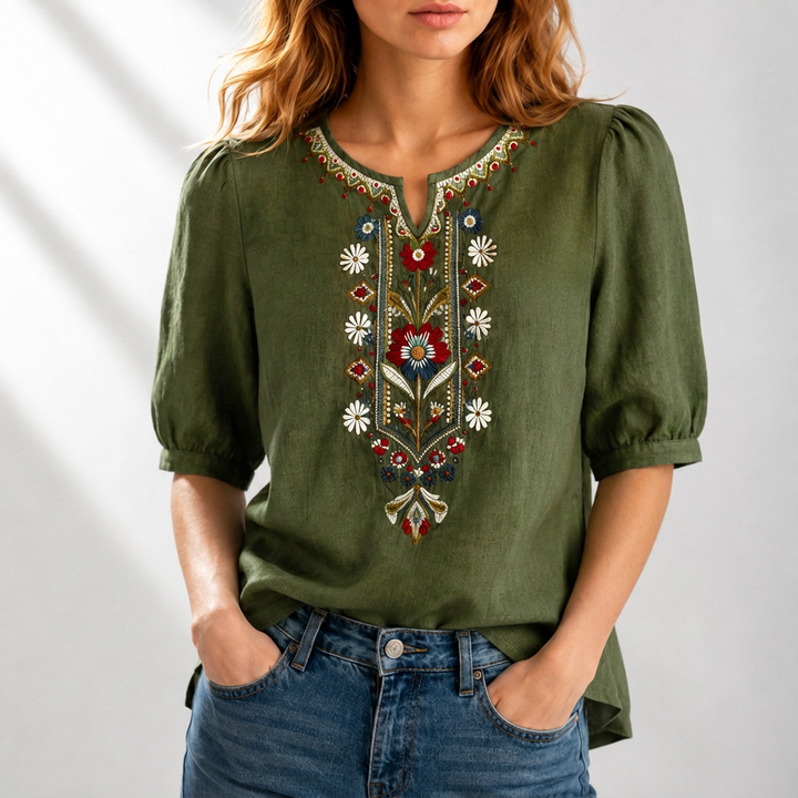 Carolyn | Floral Embroidered Blouse