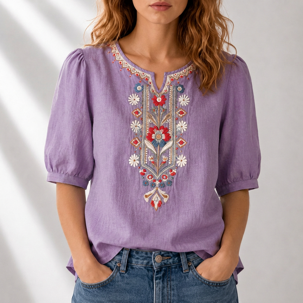 Carolyn | Floral Embroidered Blouse