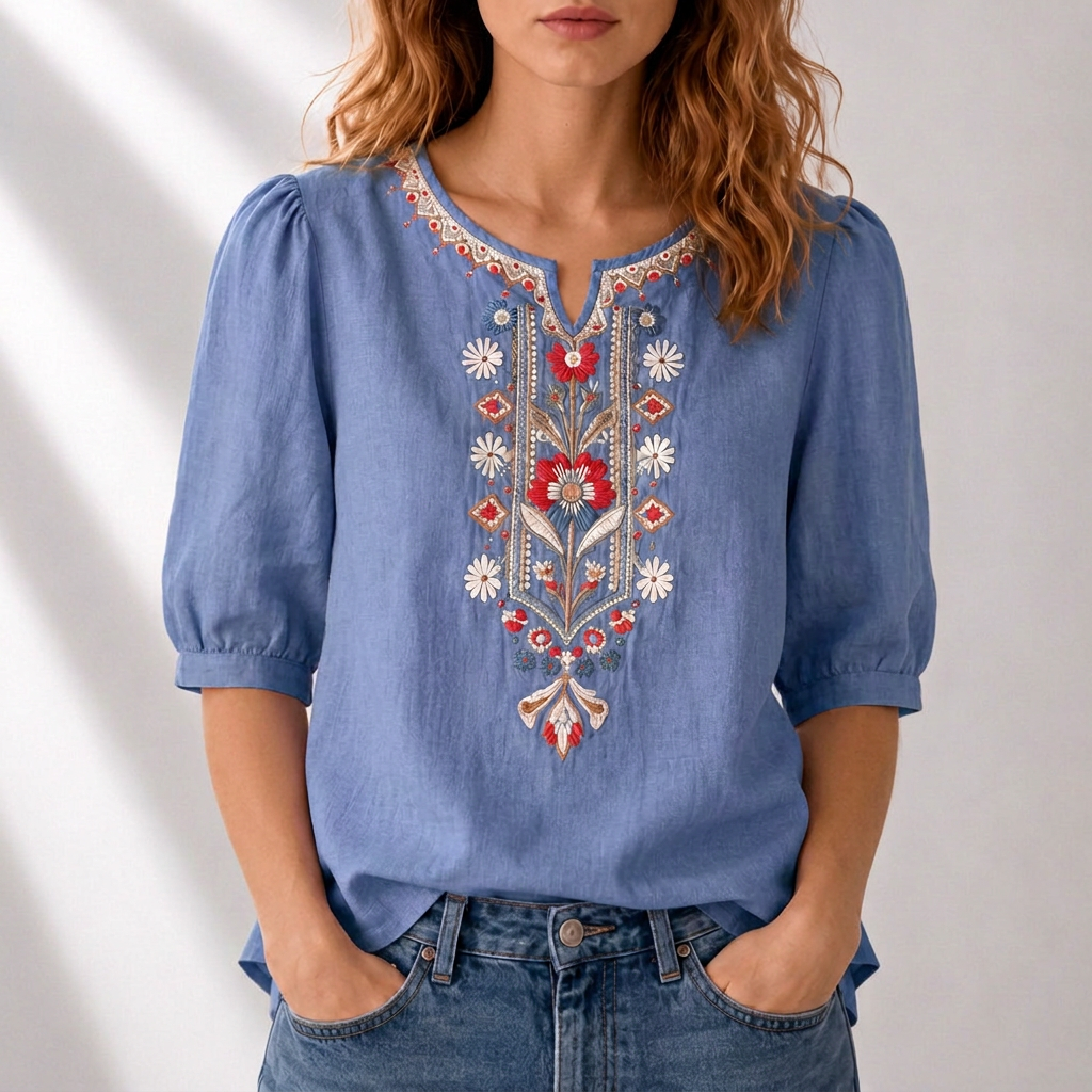 Carolyn | Floral Embroidered Blouse