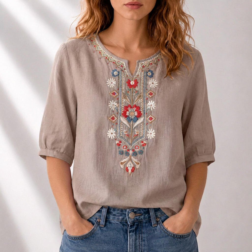 Carolyn | Floral Embroidered Blouse