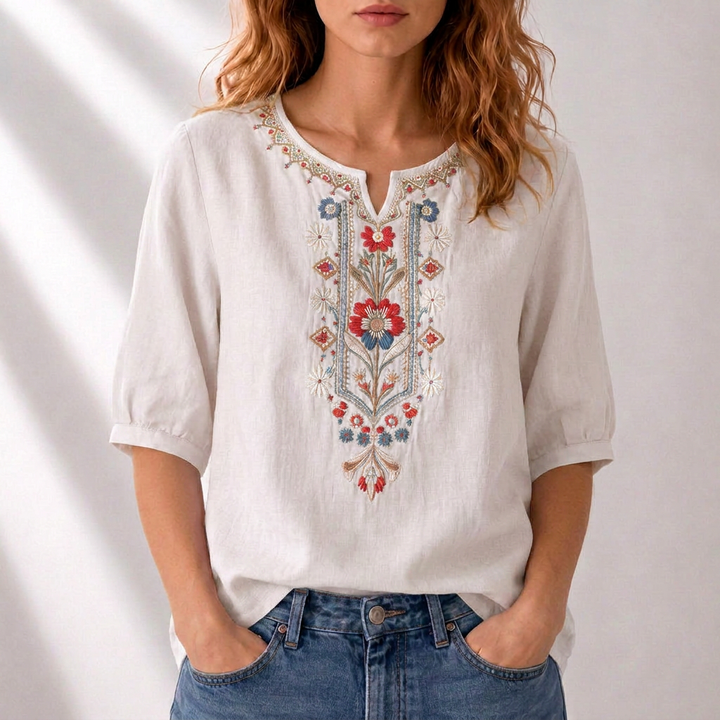 Carolyn | Floral Embroidered Blouse