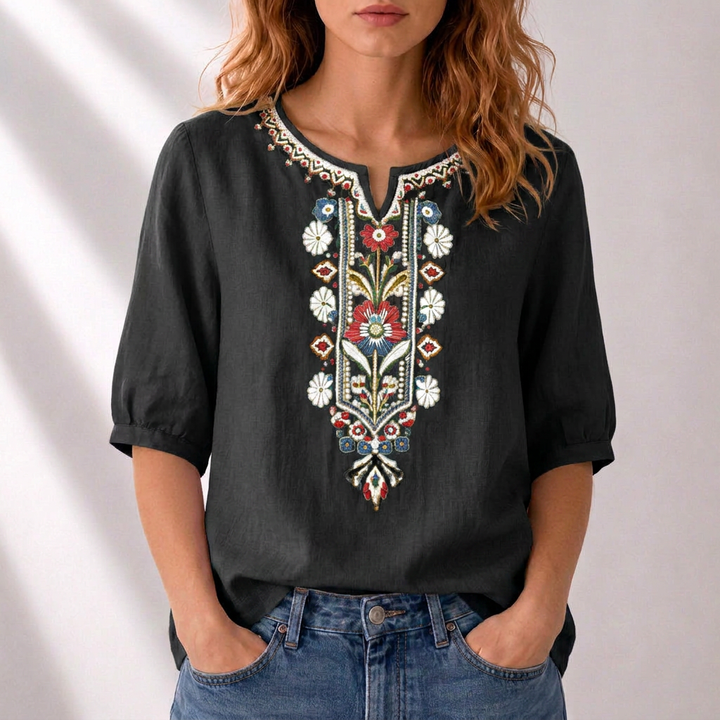 Carolyn | Floral Embroidered Blouse