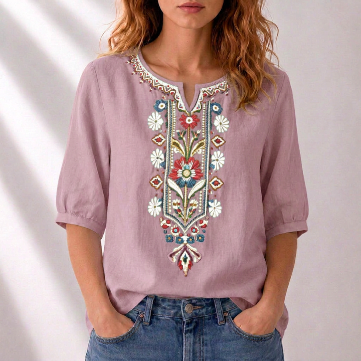 Carolyn | Floral Embroidered Blouse