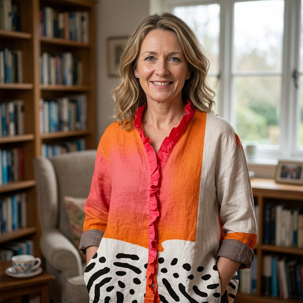 Melinda | Elegant Linen Summer Blouse