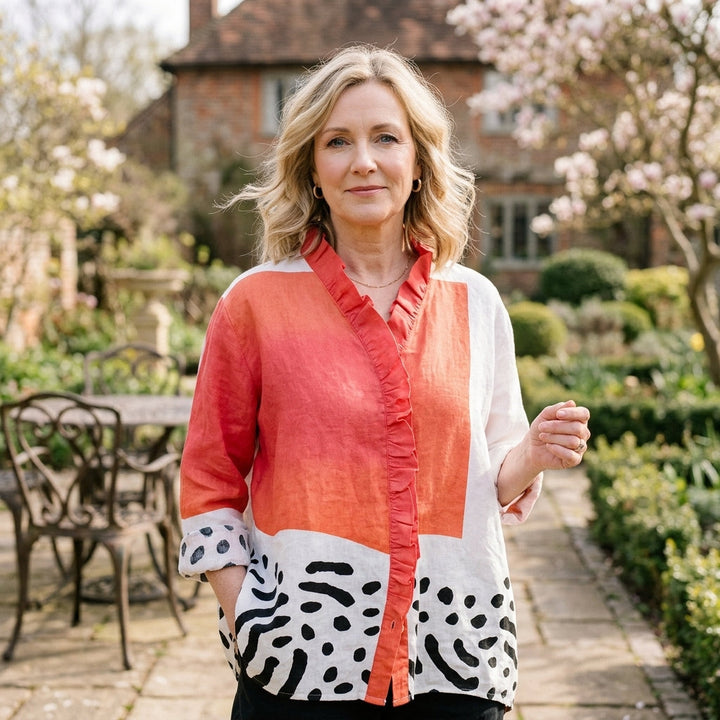 Melinda | Elegant Linen Summer Blouse