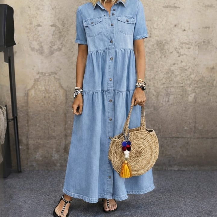 Nola | Button-Front Midi Dress