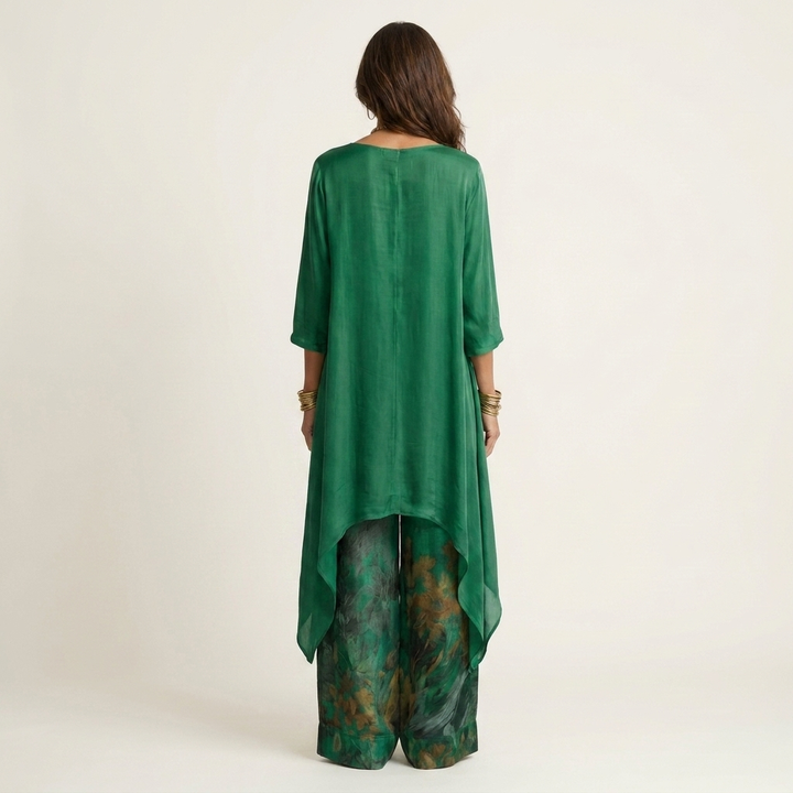 Maureen | Cotton-Silk Two-Piece Set with Asymmetric Tunic