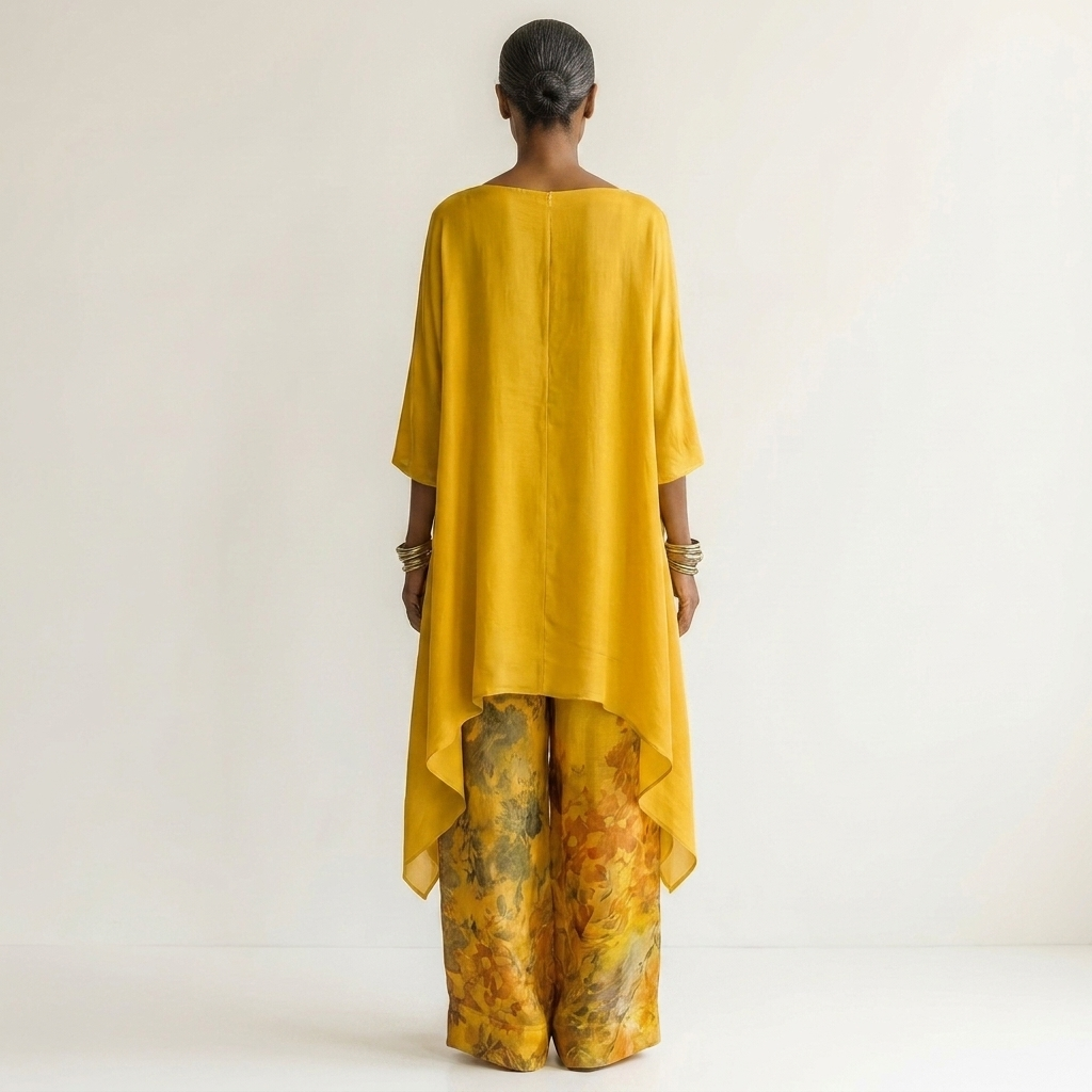 Maureen | Cotton-Silk Two-Piece Set with Asymmetric Tunic