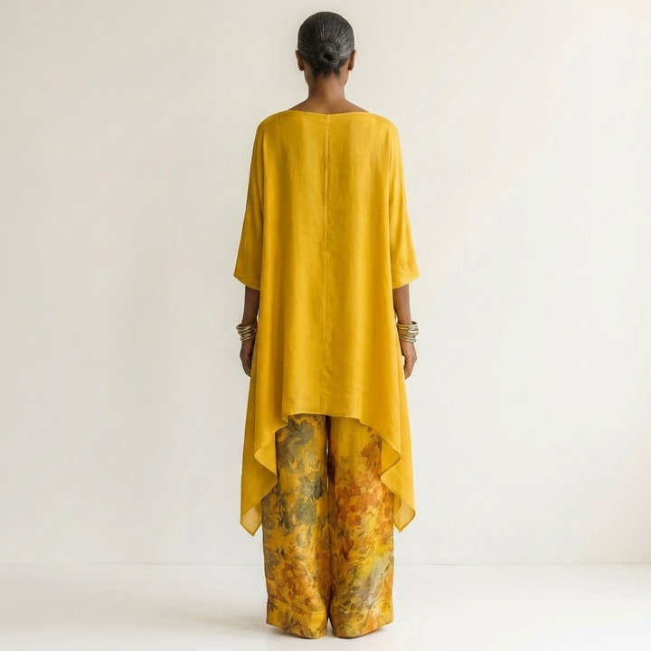 Maureen | Cotton-Silk Two-Piece Set with Asymmetric Tunic