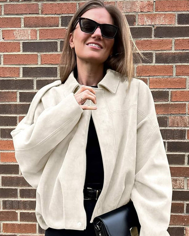 Yvonne | Faux Suede Bomber Jacket