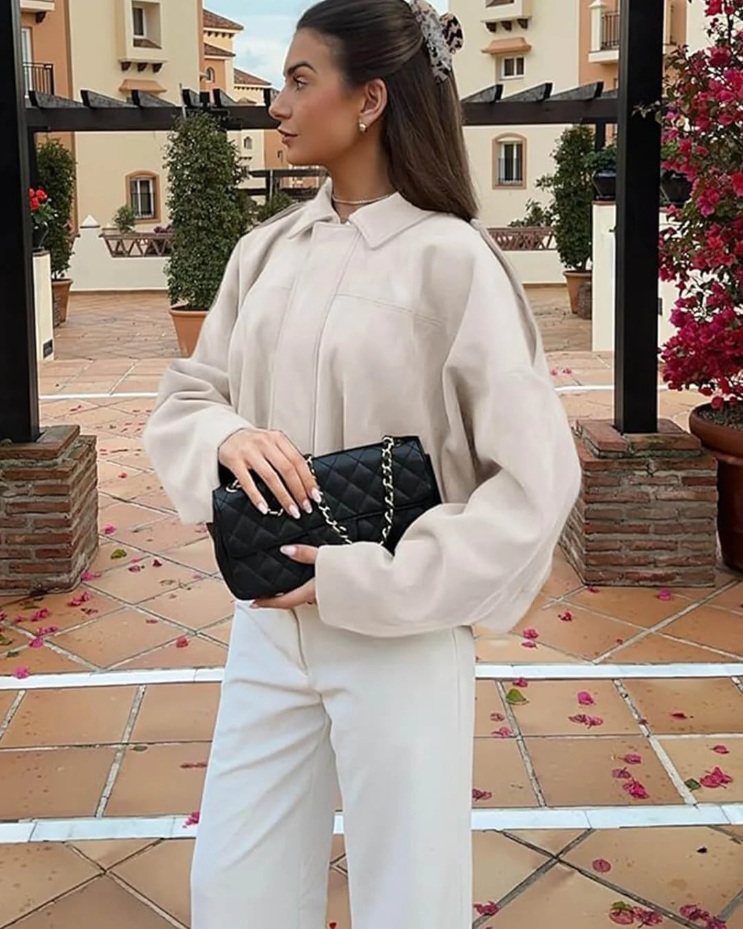 Yvonne | Faux Suede Bomber Jacket