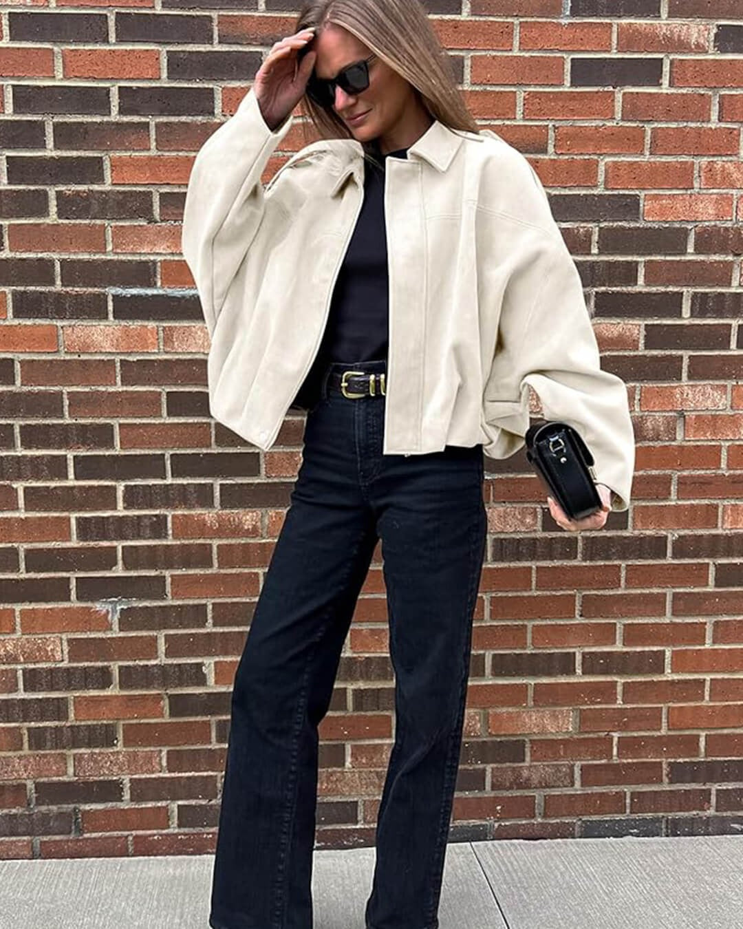 Yvonne | Faux Suede Bomber Jacket