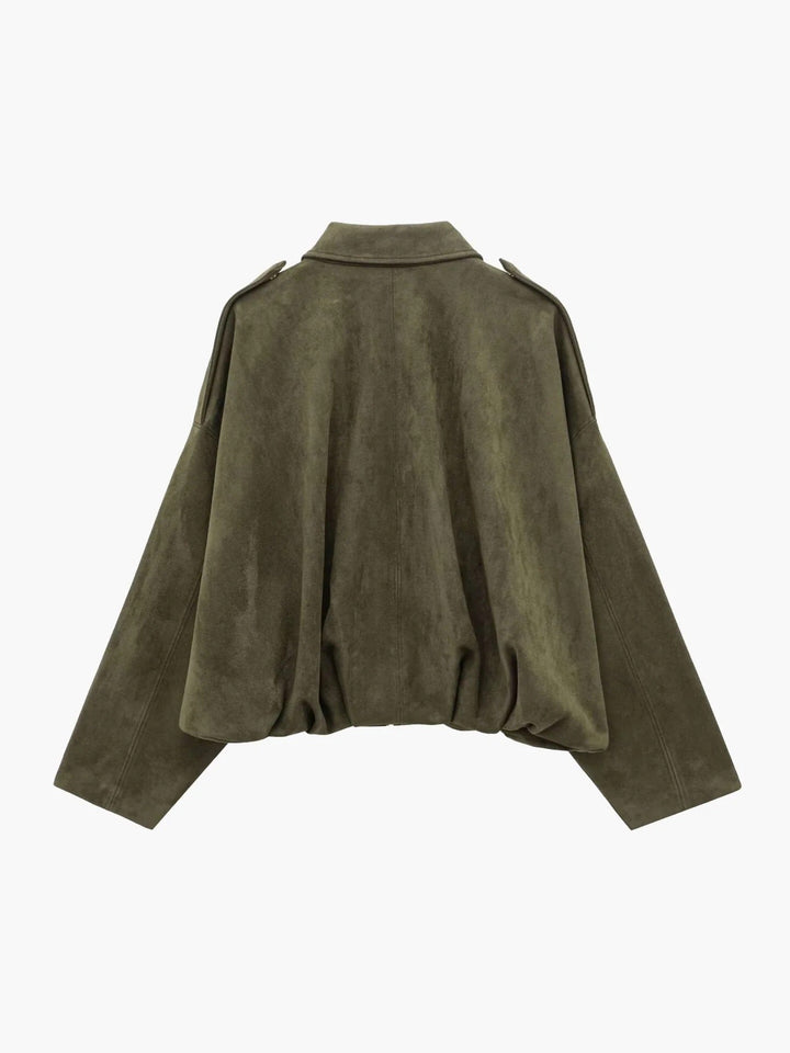 Yvonne | Faux Suede Bomber Jacket