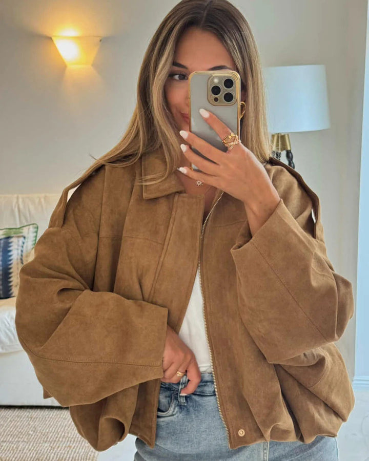 Yvonne | Faux Suede Bomber Jacket