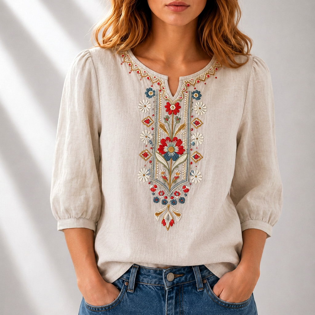 Carolyn | Floral Embroidered Blouse